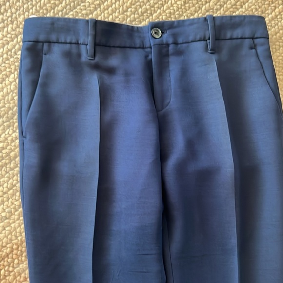 Gucci Luxe Womens Blue Silk/Wool Pant Trouser Sz 42 - Picture 3 of 12